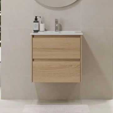 Badezimmerschrank mit Waschbecken MOLDE 60x55x46 cm Eiche