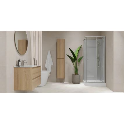 Badezimmerschrank mit Waschbecken MOLDE 60x55x46 cm Eiche