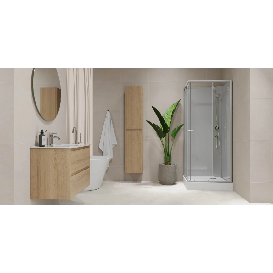 Badezimmerschrank mit Waschbecken MOLDE 60x55x46 cm Eiche
