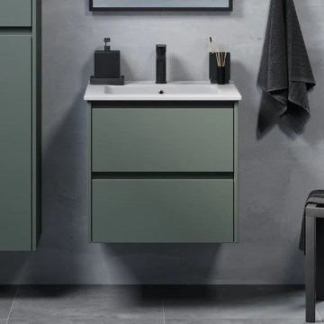 Badezimmerschrank mit Waschbecken MOLDE 60x55x46 cm grün