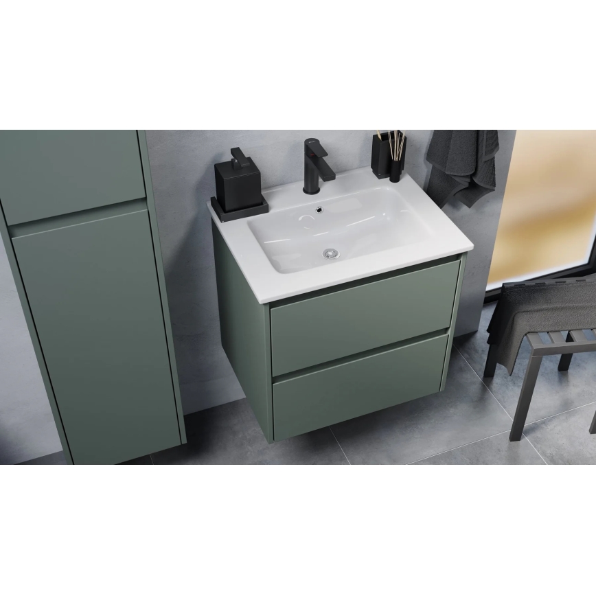 Badezimmerschrank mit Waschbecken MOLDE 60x55x46 cm grün