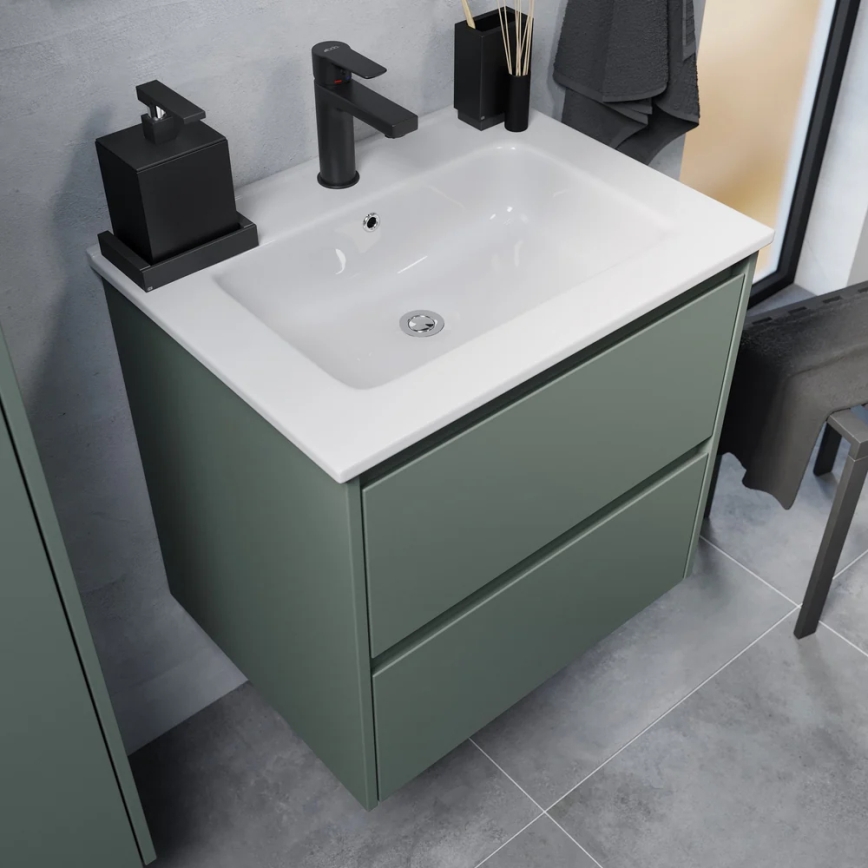 Badezimmerschrank mit Waschbecken MOLDE 60x55x46 cm grün