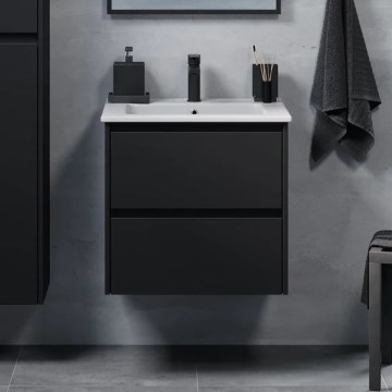 Badezimmerschrank mit Waschbecken MOLDE 60x55x46 cm schwarz