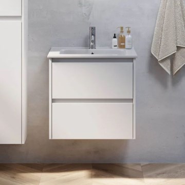 Badezimmerschrank mit Waschbecken MOLDE 60x55x46 cm weiß