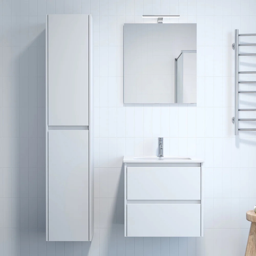 Badezimmerschrank mit Waschbecken MOLDE 60x55x46 cm weiß
