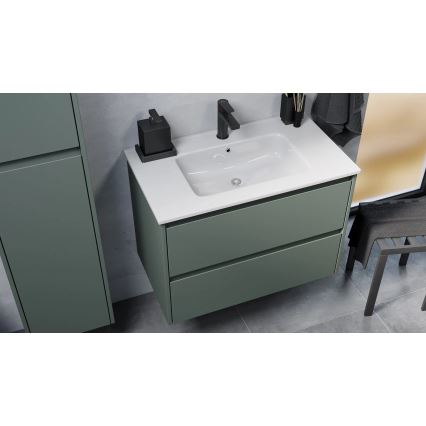 Badezimmerschrank mit Waschbecken MOLDE 80x55x46 cm grün