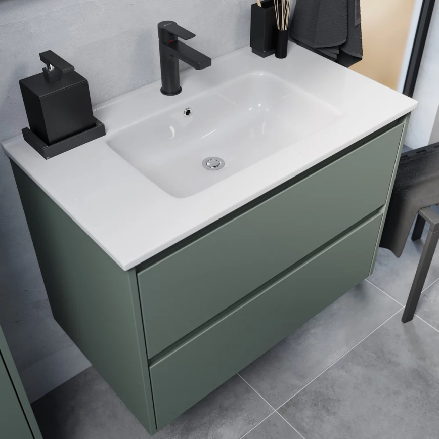 Badezimmerschrank mit Waschbecken MOLDE 80x55x46 cm grün