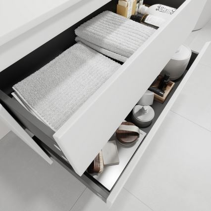 Badezimmerschrank mit Waschbecken TRONDHEIM/LJORDAL 90x57x46 cm weiß