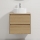 Badezimmerschrank mit Waschbecken TRONDHEIM/VIKEDAL, 60 × 57 × 46 cm, Eiche/Weiß