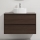 Badezimmerschrank mit Waschbecken TRONDHEIM/VIKEDAL 90x57x46 cm Nussbaum/Weiß