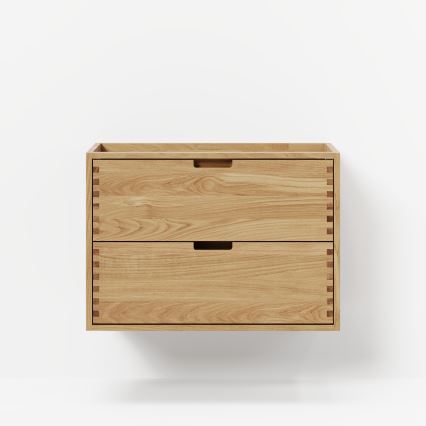 Badezimmerschrank mit Waschtisch GRIBSKOV 80 cm Beige/Eiche/Weiß