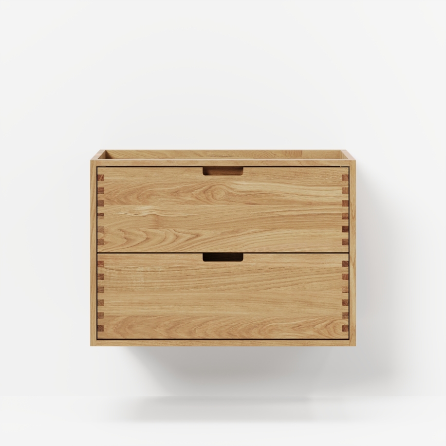 Badezimmerschrank mit Waschtisch GRIBSKOV 80 cm Beige/Eiche/Weiß