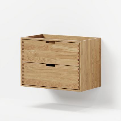 Badezimmerschrank mit Waschtisch GRIBSKOV 80 cm Beige/Eiche/Weiß