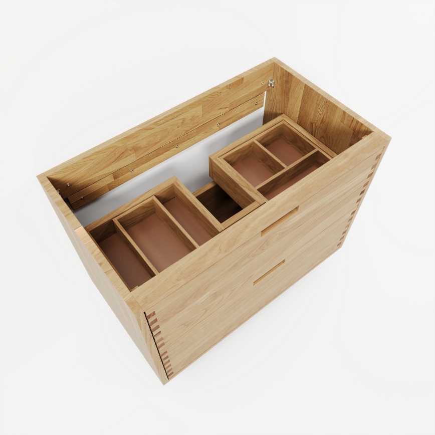 Badezimmerschrank mit Waschtisch GRIBSKOV 80 cm Beige/Eiche/Weiß