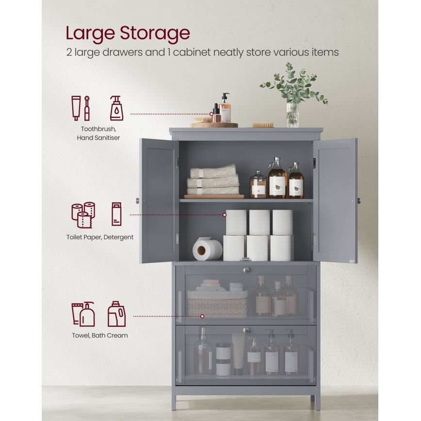 Badezimmerschrank MOKU 60x30 cm grau