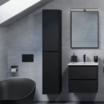 Badezimmerschrank MOLDE 35x174x32 cm schwarz