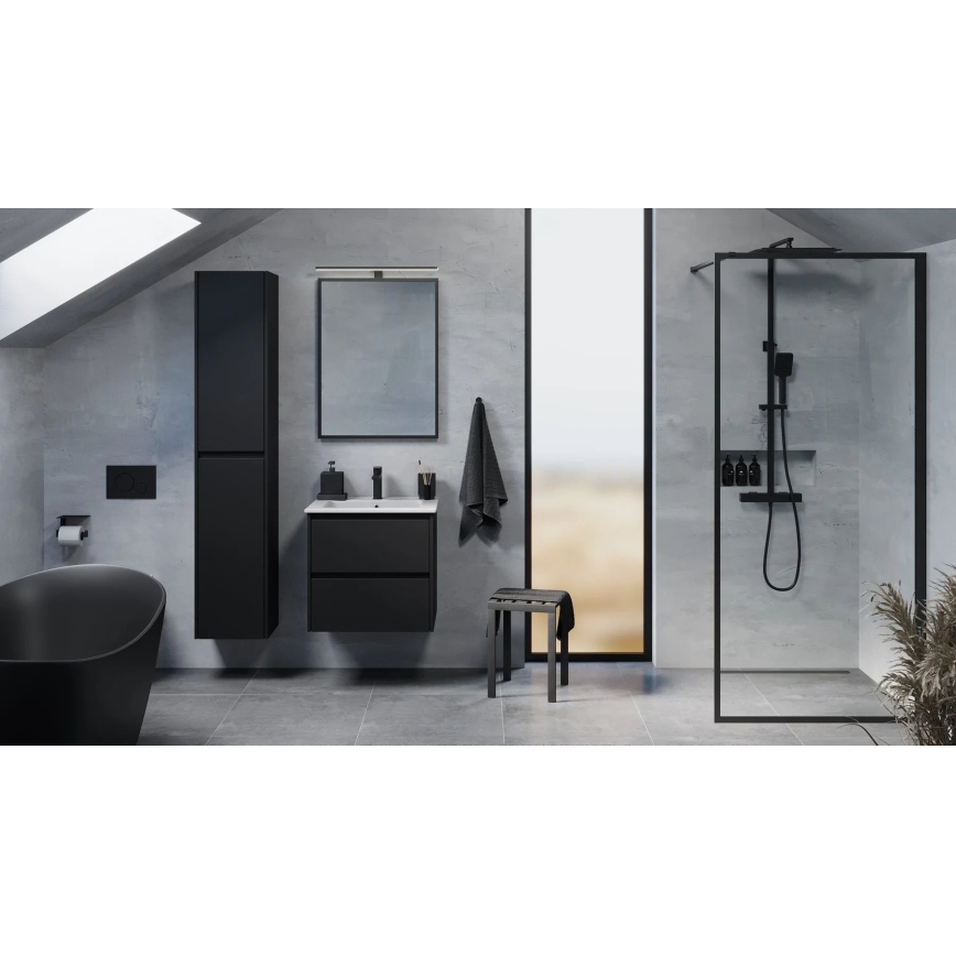 Badezimmerschrank MOLDE 35x174x32 cm schwarz