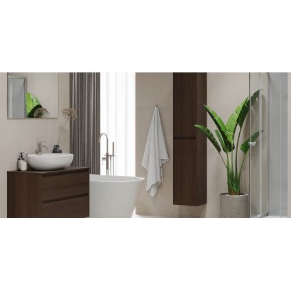 Badezimmerschrank TRONDHEIM 35x174x30 cm Nussbaum