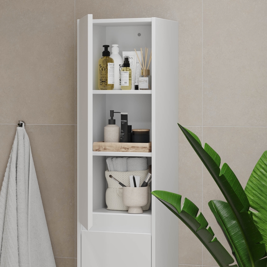 Badezimmerschrank TRONDHEIM 35x174x30 cm weiß