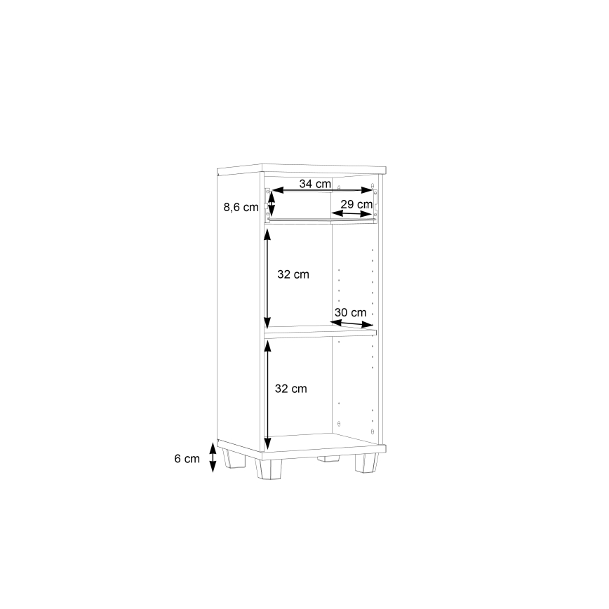 Badezimmerschrank VENOM weiß/Sonoma-Eiche