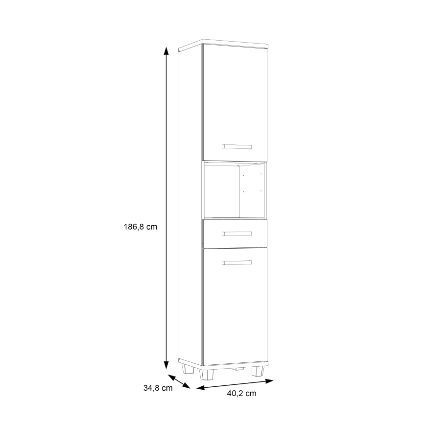 Badezimmerschrank VENOM weiß/Sonoma-Eiche