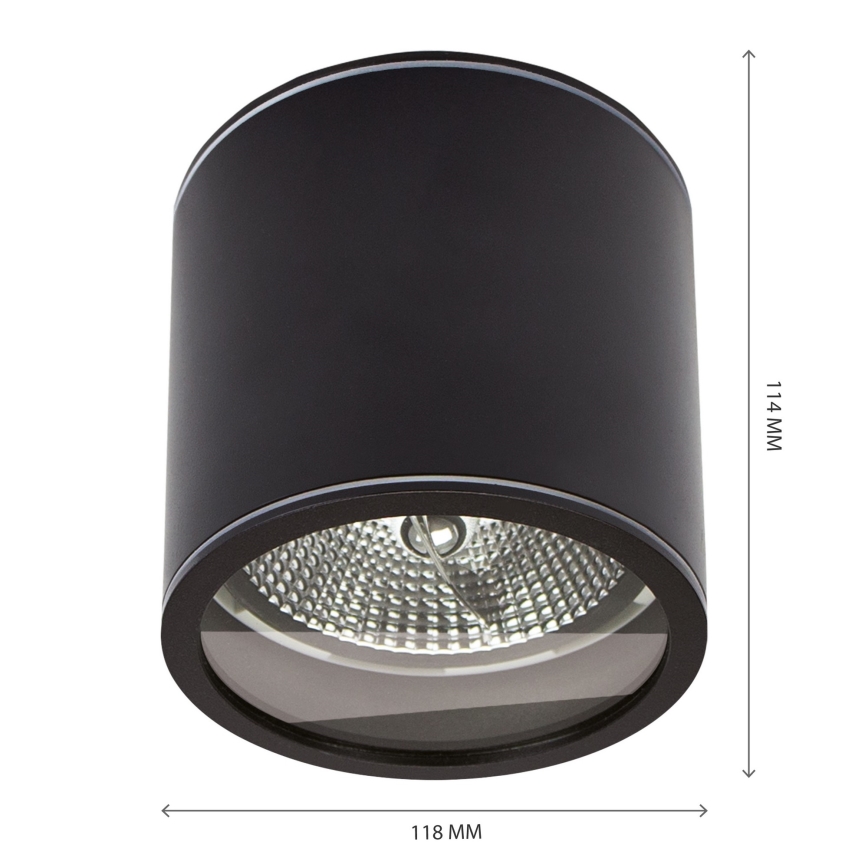 Badezimmerstrahler CHLOE AR111 1xGU10/15W/230V IP44 rund schwarz