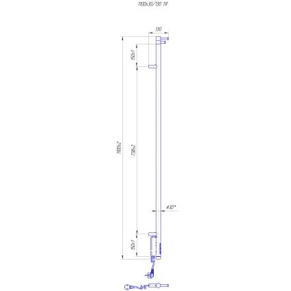 Badheizkörper RAY 25W/230V 110x30 cm IP44 Edelstahl/Anthrazit