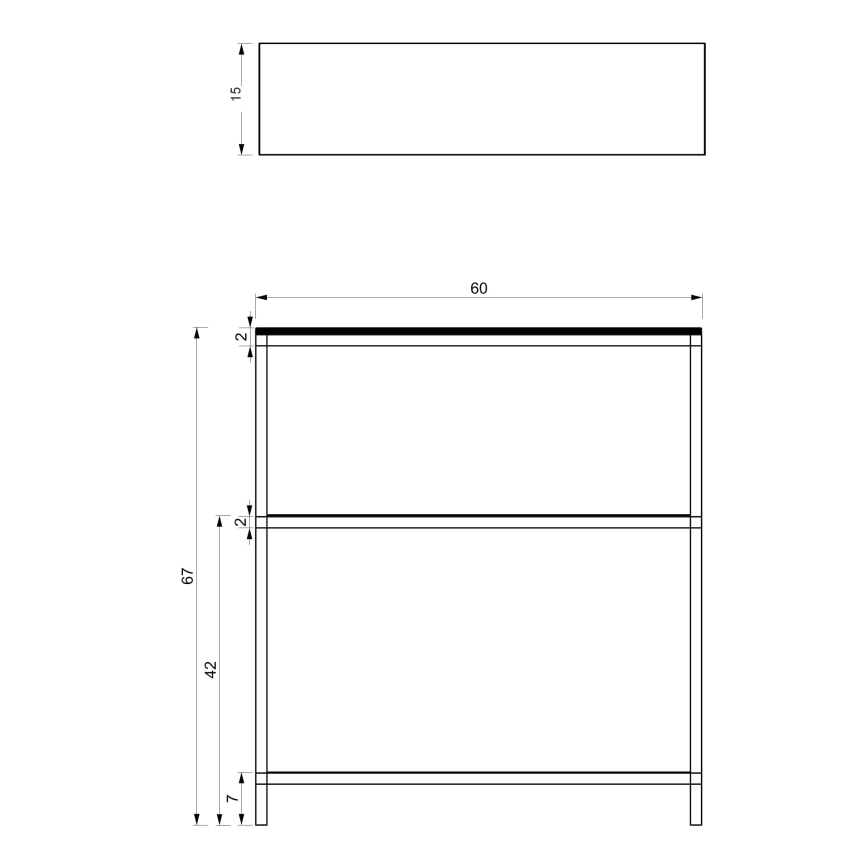 Badregal 67x60 cm schwarz