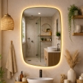 Baltica Design - LED-Badezimmer-Wandspiegel mit Hintergrundbeleuchtung STONE CALM LED/15W/230V 2700K 90x60 cm IP65 gold