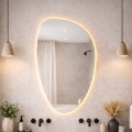 Baltica Design - LED-Badezimmer-Wandspiegel mit Hintergrundbeleuchtung STONE FLUID LED/15W/230V 2700K 92x55 cm IP65
