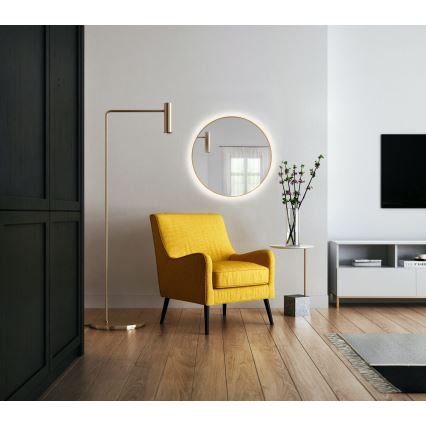 Baltica Design - LED-Wandspiegel für das Badezimmer mit LED-Hintergrundbeleuchtung BRIGHT LED/15W/230V 4500K Ø 80 cm IP65 gold