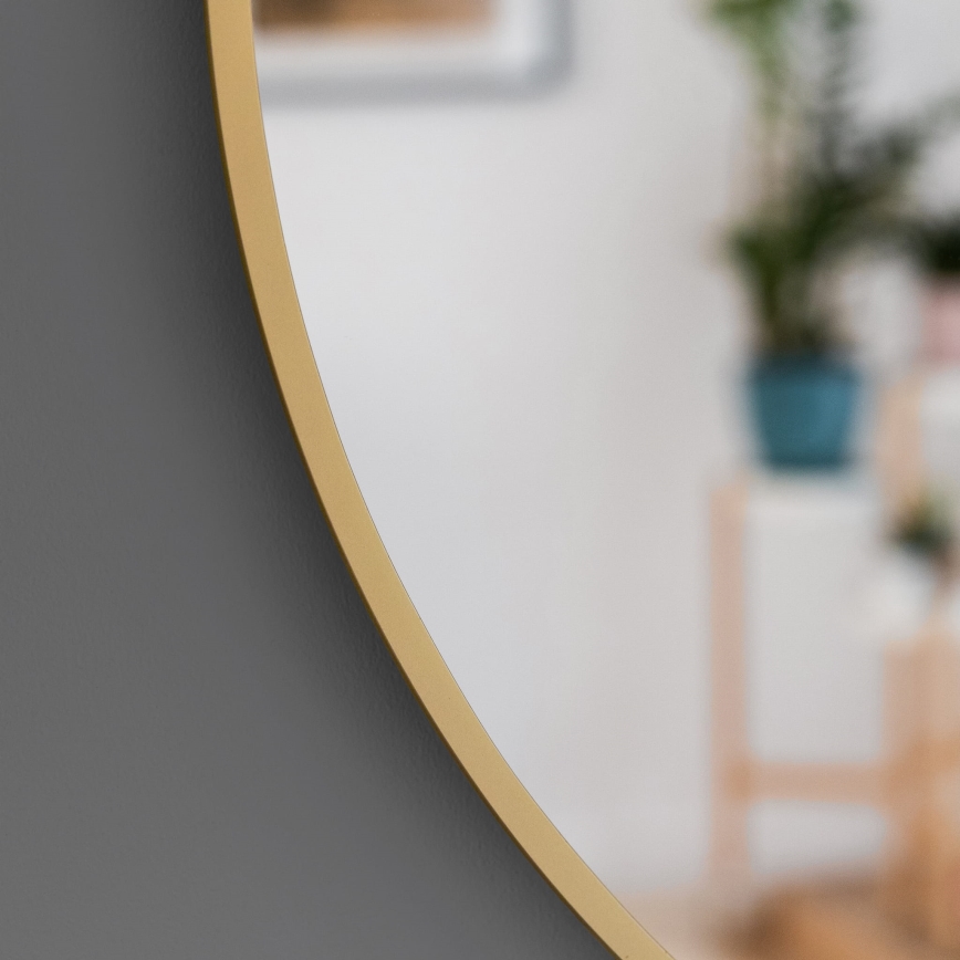 Baltica Design - LED-Badezimmerspiegel zur Wandmontage mit Hintergrundbeleuchtung BRIGHT LED/15W/230V 4500K Ø 90 cm IP65 gold