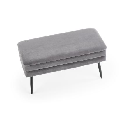 Bank mit Stauraum VELVA 37x78 cm grau
