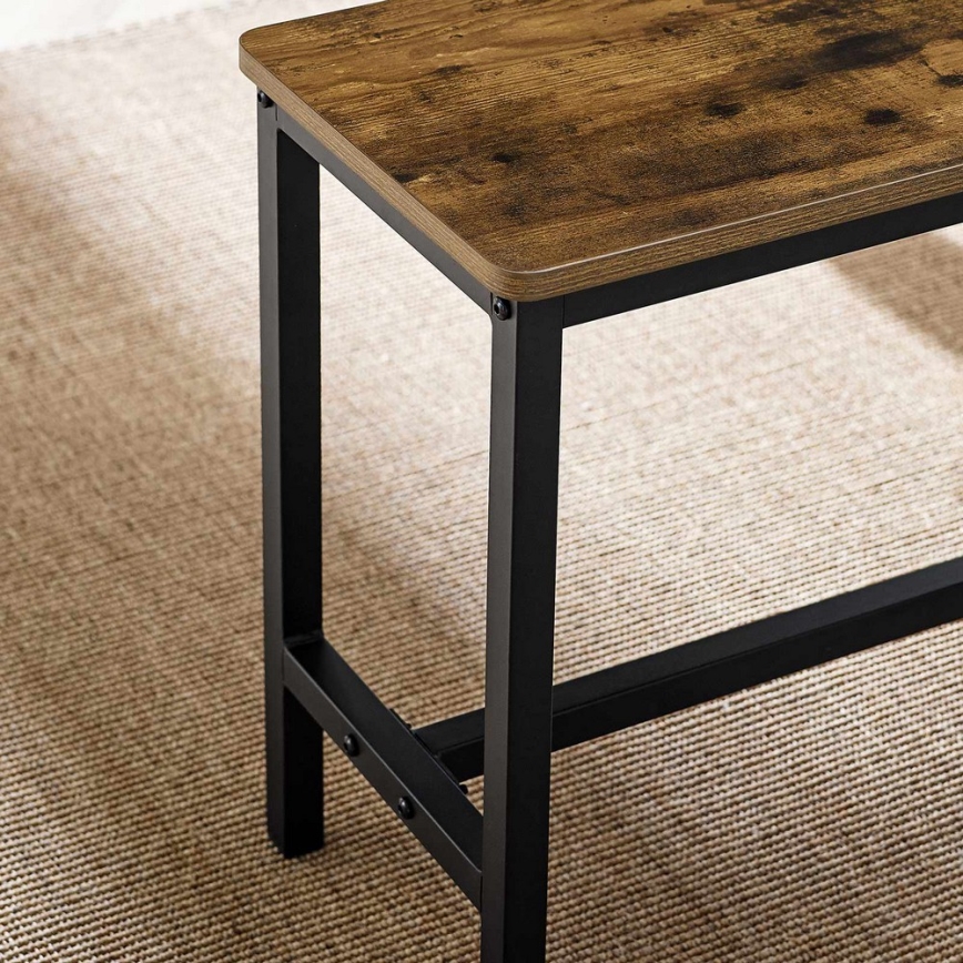 Bar-Set: Bartisch mit 2 Sitzbänken TREVOR, braun/schwarz