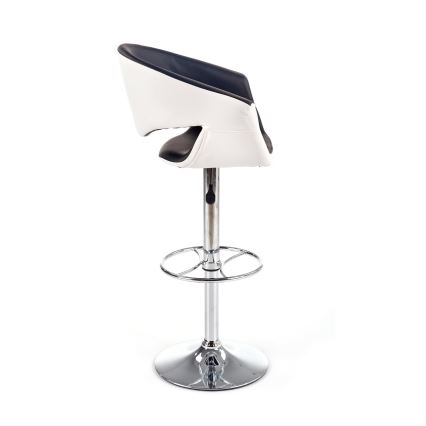 Barhocker 115x60 cm weiß/schwarz/glänzendes Chrom