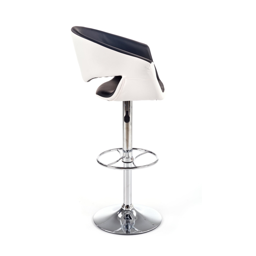 Barhocker 115x60 cm weiß/schwarz/glänzendes Chrom