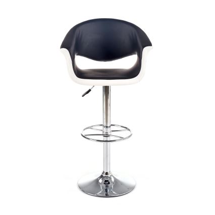 Barhocker 115x60 cm weiß/schwarz/glänzendes Chrom