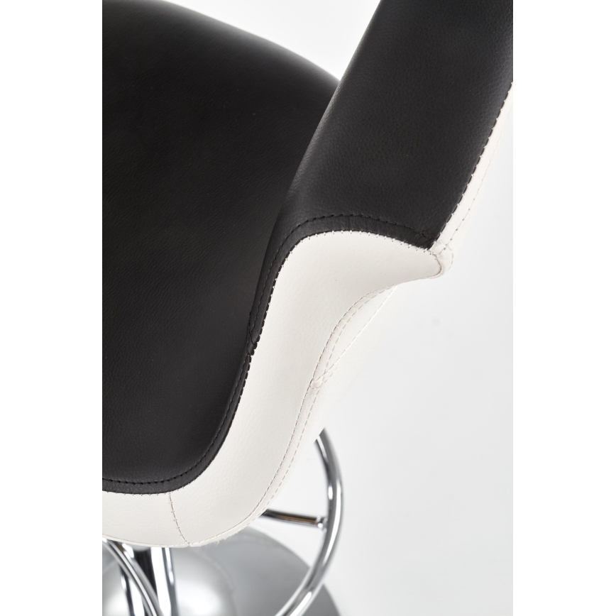 Barhocker 115x60 cm weiß/schwarz/glänzendes Chrom
