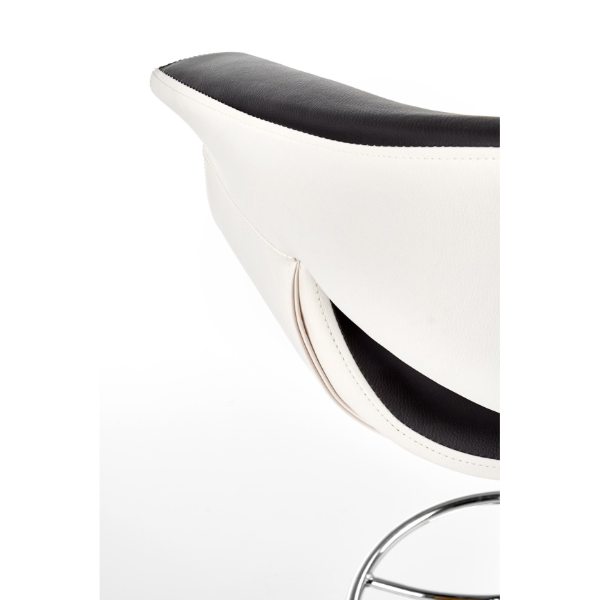 Barhocker 115x60 cm weiß/schwarz/glänzendes Chrom
