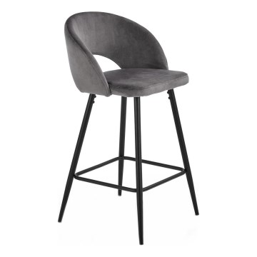 Barhocker 89x49 cm grau/schwarz
