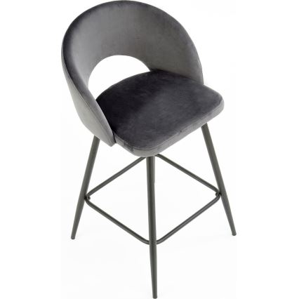 Barhocker 89x49 cm grau/schwarz