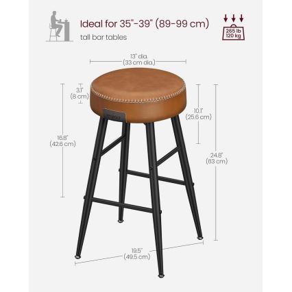 Barhocker LIOR, 2er-Set, braun/schwarz