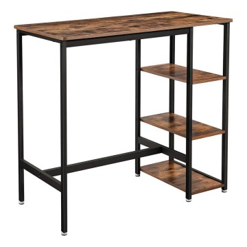 Bartisch mit Regalen BARTIS braun/schwarz