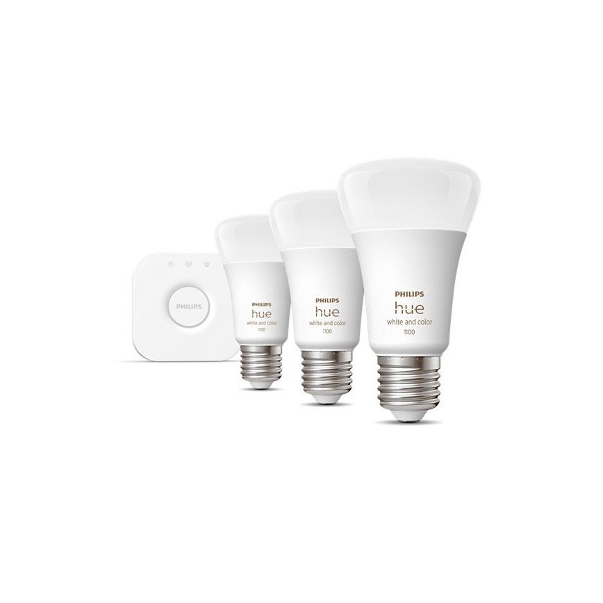 Grundausstattung Philips Hue WHITE AND COLOR AMBIANCE 3xE27/9W/230V 2000-6500K + Anschlussvorrichtung