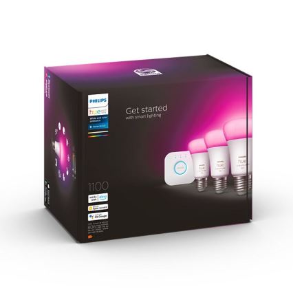 Grundausstattung Philips Hue WHITE AND COLOR AMBIANCE 3xE27/9W/230V 2000-6500K + Anschlussvorrichtung