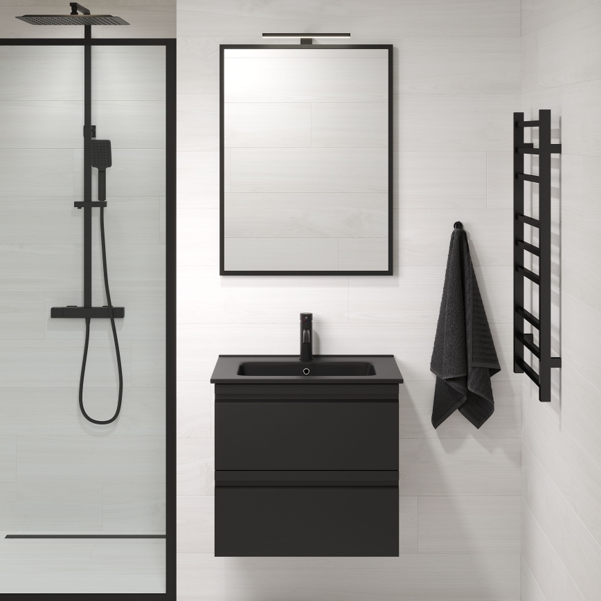BATH DELUXE 01-060-05-02-00 - Badezimmerspiegel BORGSTED 60x80 cm schwarz