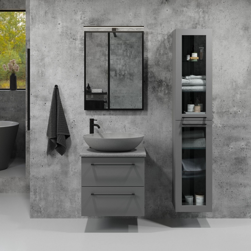 BATH DELUXE 01-060-05-02-00 - Badezimmerspiegel BORGSTED 60x80 cm schwarz