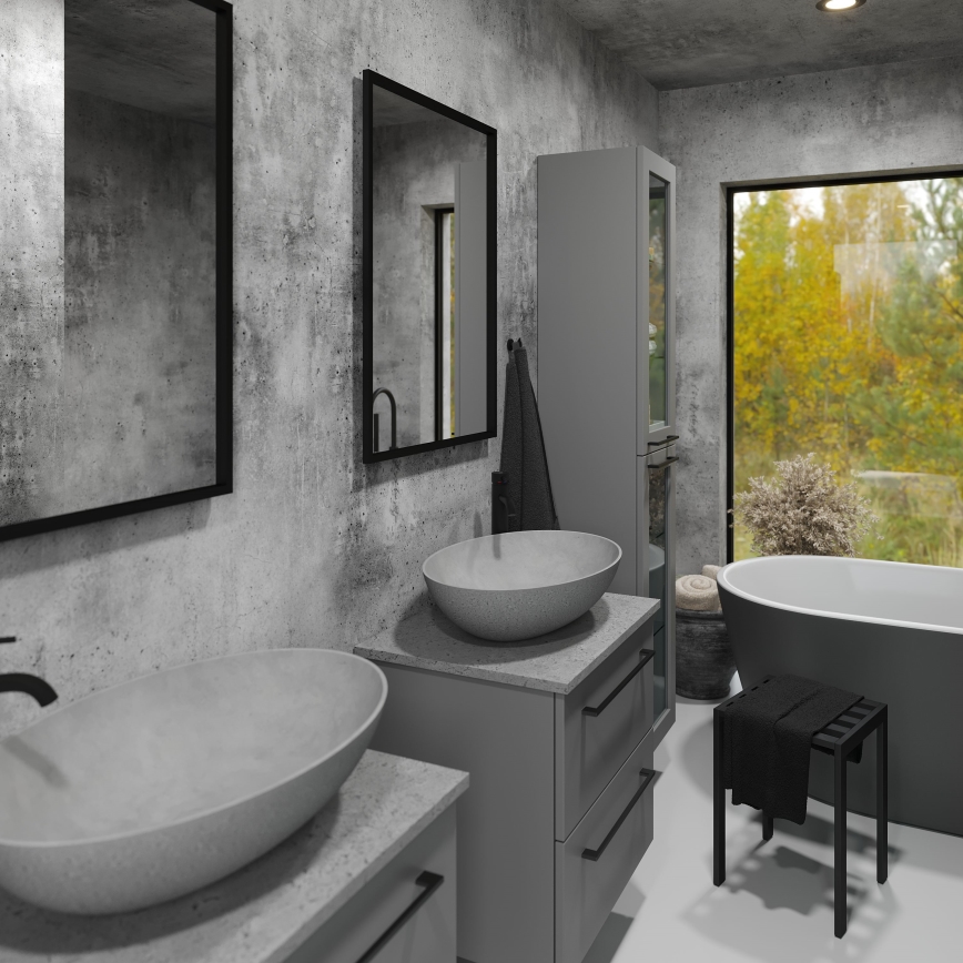 BATH DELUXE 01-060-05-02-00 - Badezimmerspiegel BORGSTED 60x80 cm schwarz