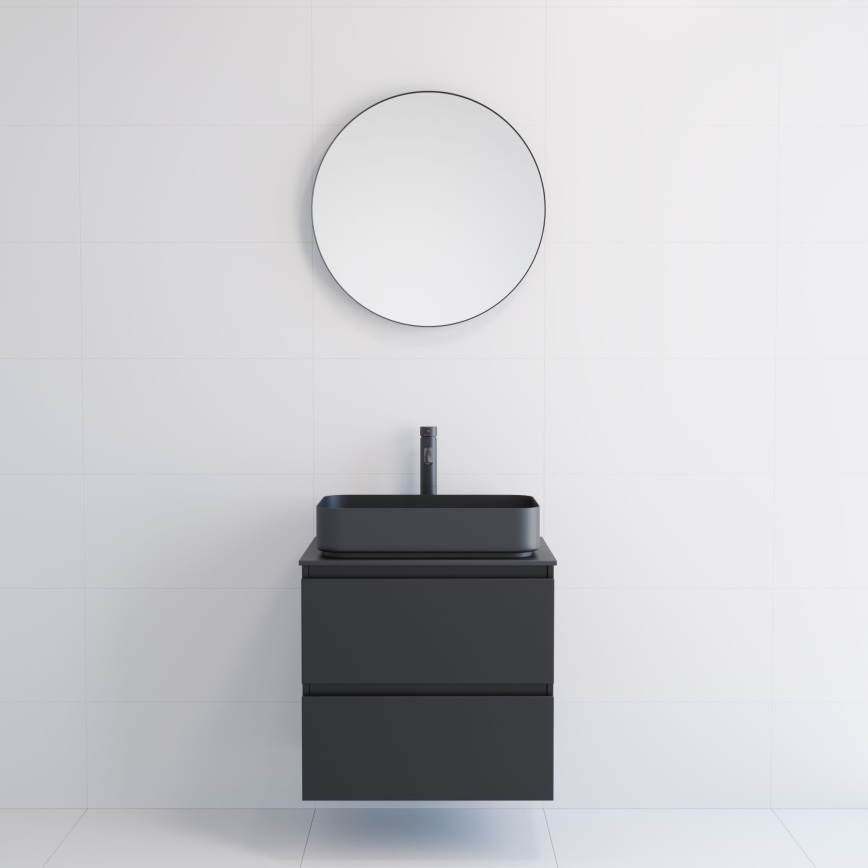 BATH DELUXE 01-060-09-02-00 - Badezimmerspiegel BORGSTED d 60 cm schwarz