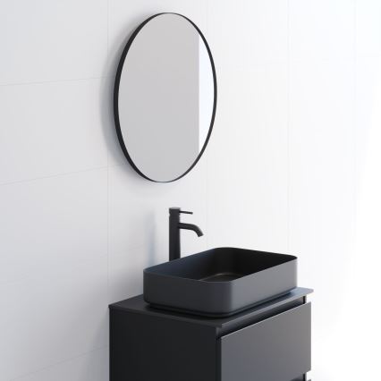 BATH DELUXE 01-060-09-02-00 - Badezimmerspiegel BORGSTED d 60 cm schwarz